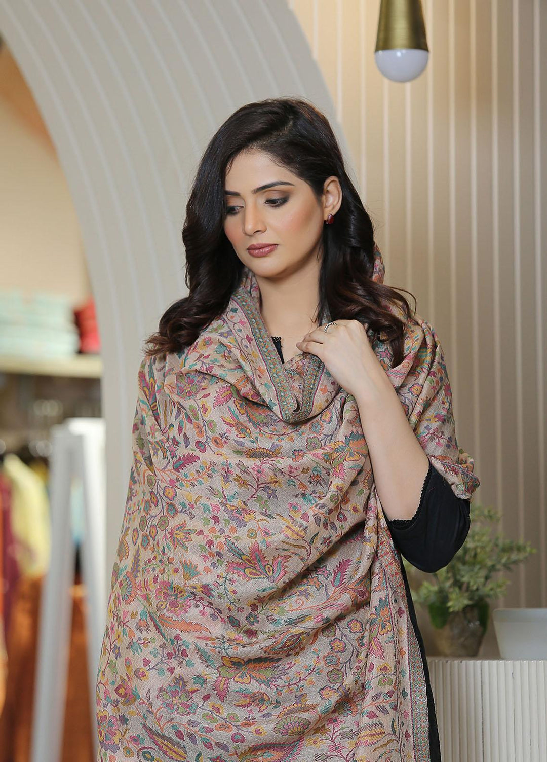 Sanaulla Exclusive Range  Pashmina  KPS 781 D-12 Multi 4 - Women Shawls