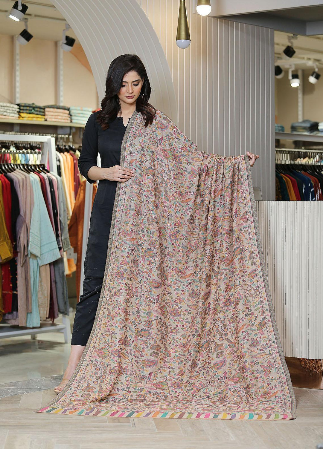 Sanaulla Exclusive Range  Pashmina  KPS 781 D-12 Multi 4 - Women Shawls