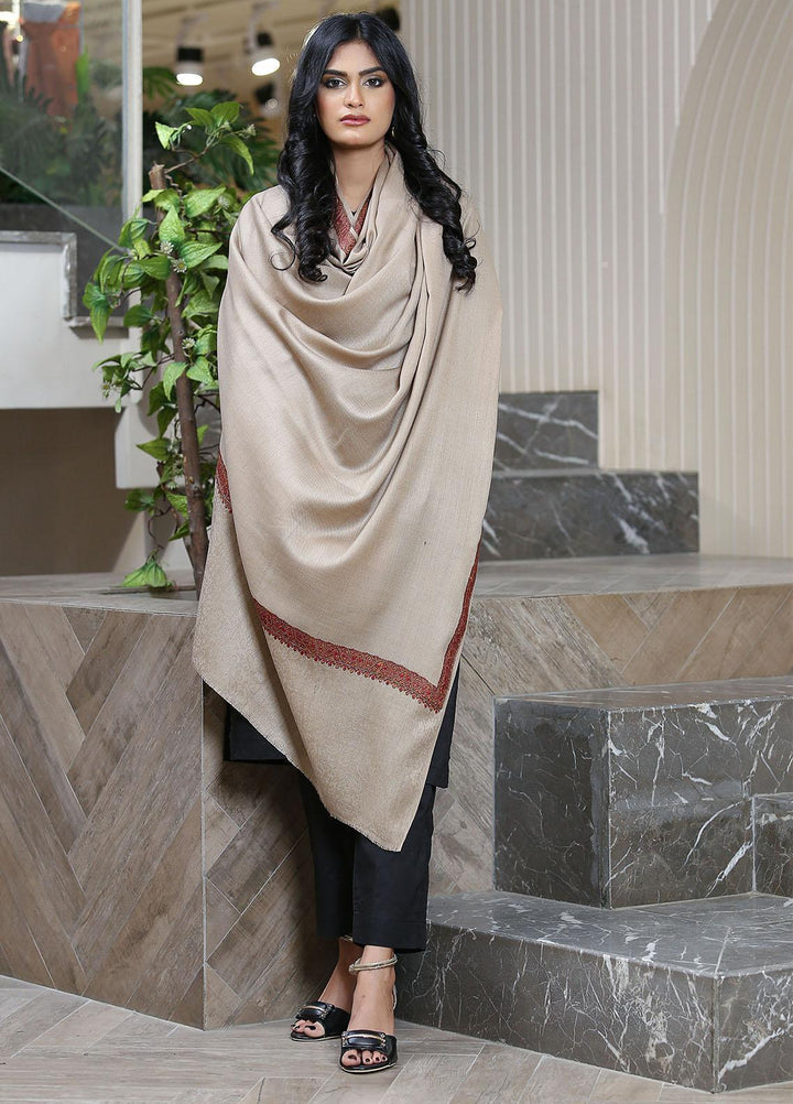 Sanaulla Exclusive Range  Pashmina  Mama D-11 L Brown - Women Shawls