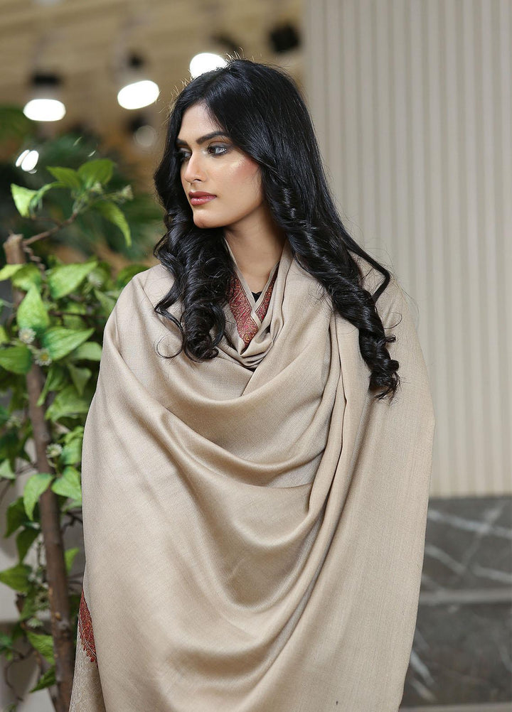 Sanaulla Exclusive Range  Pashmina  Mama D-11 L Brown - Women Shawls