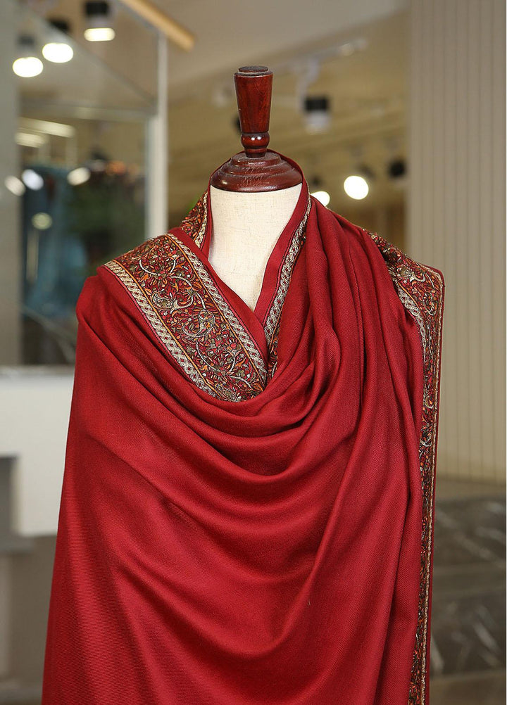 Sanaulla Exclusive Range  Pashmina  Mama D-16 Maroon - Women Shawls