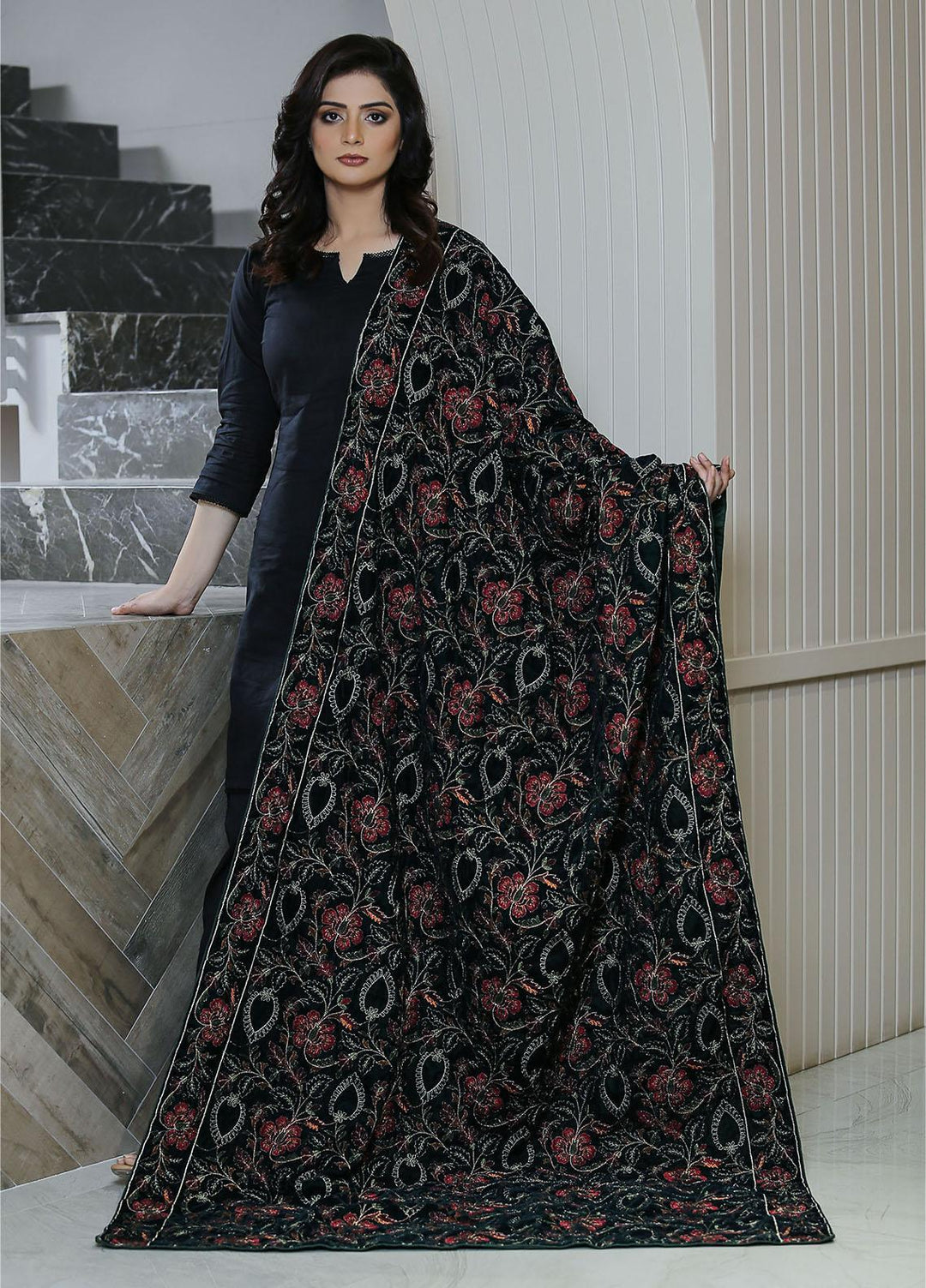 Sanaulla Exclusive Range  Pashmina  KPS 781 D-61 Green - Women Shawls