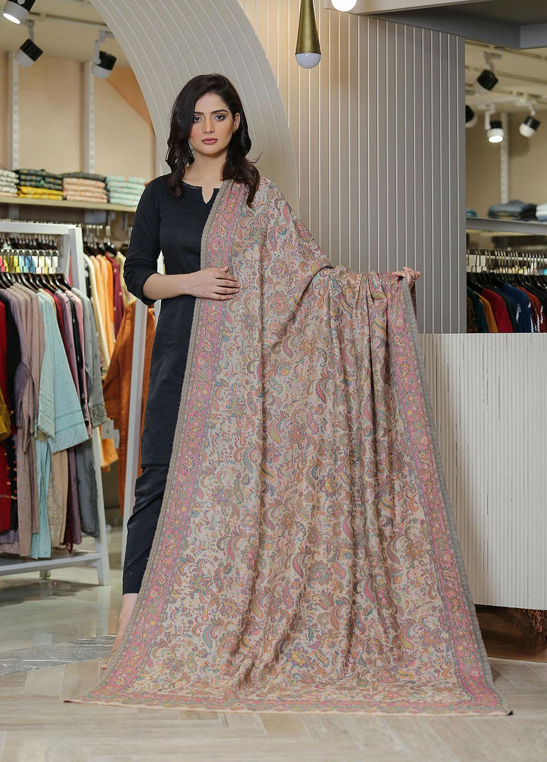 Sanaulla Exclusive Range  Pashmina  KPS 781 D-12 Multi 5 - Women Shawls