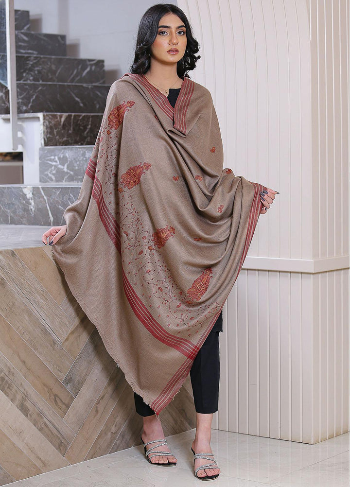 Sanaulla Exclusive Range  Pashmina  KPS 781 D-26 D Brown - Women Shawls