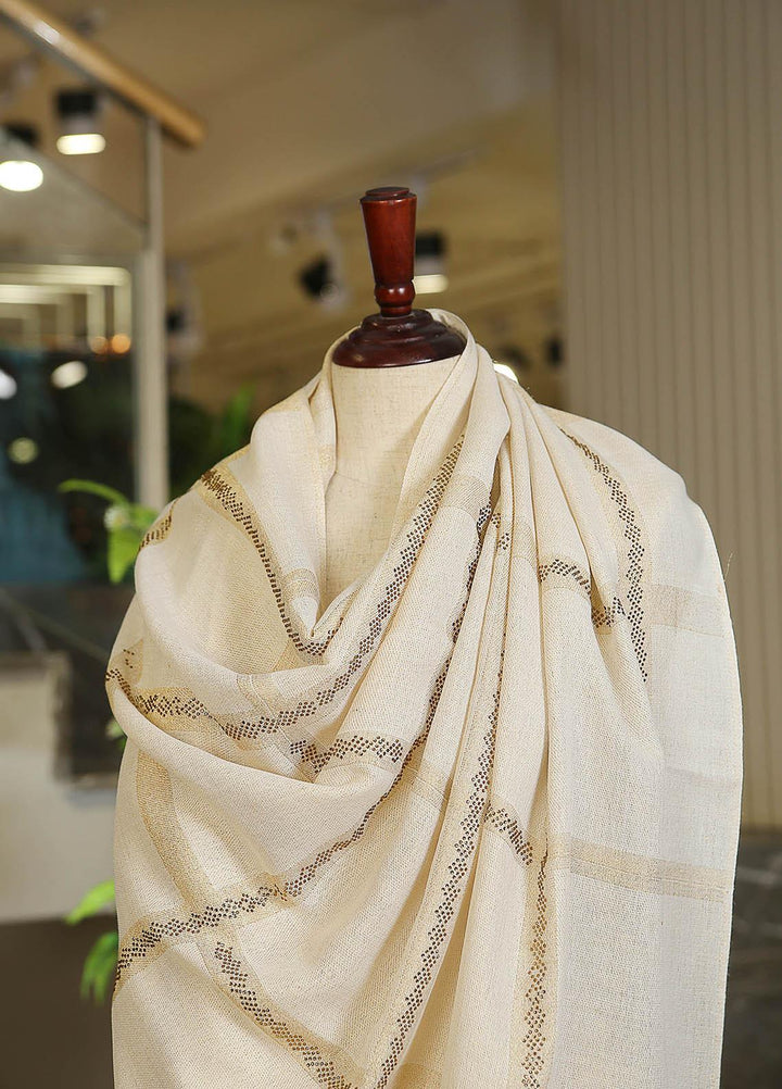 Sanaulla Exclusive Range  Pashmina  D-25 Cream - Women Shawls