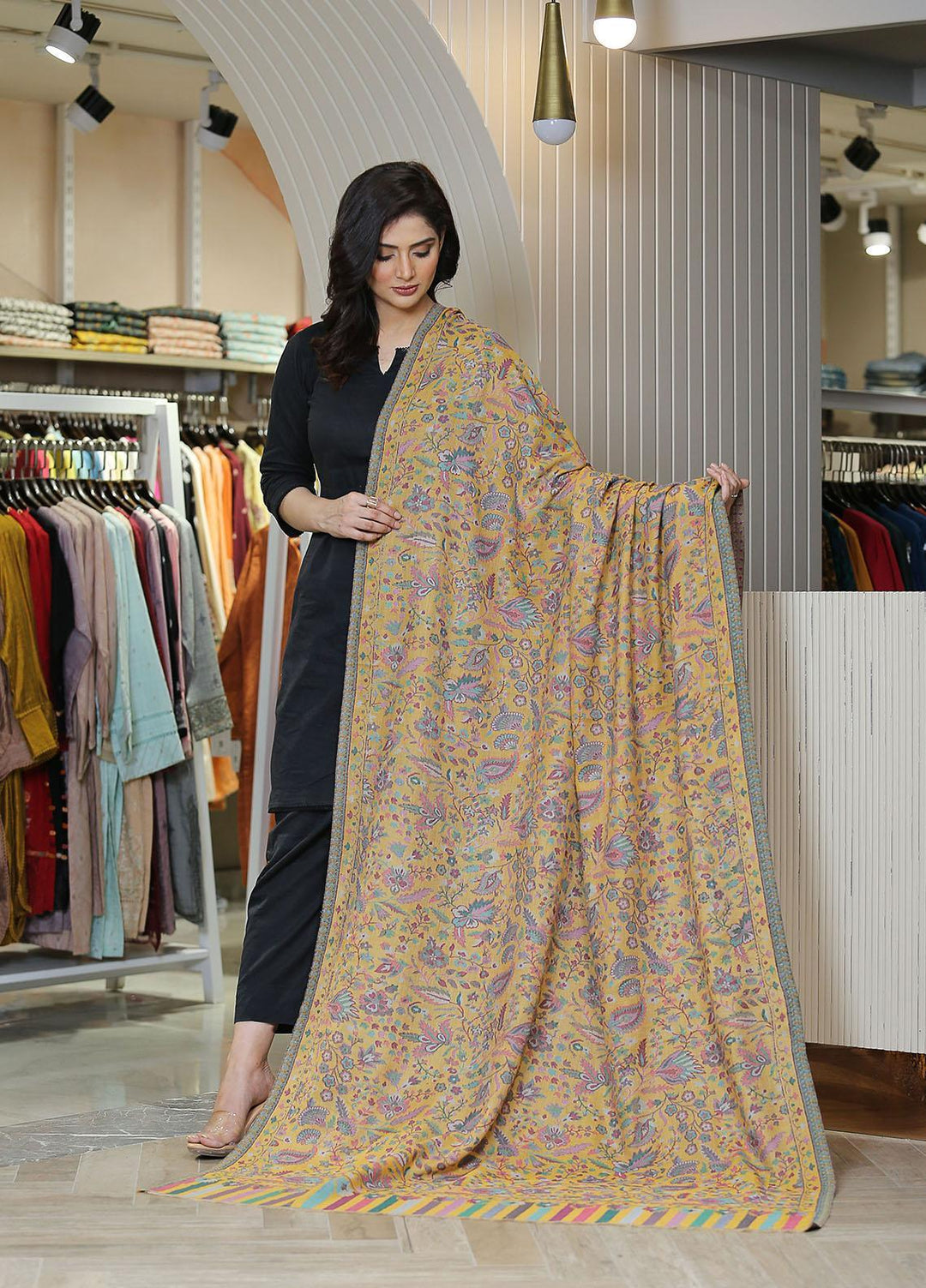 Sanaulla Exclusive Range  Pashmina  KPS 781 D-12 Multi 6 - Women Shawls