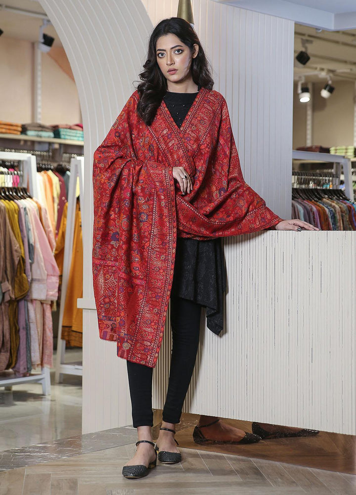 Sanaulla Exclusive Range  Pashmina  Mama D-03 Pink - Women Shawls