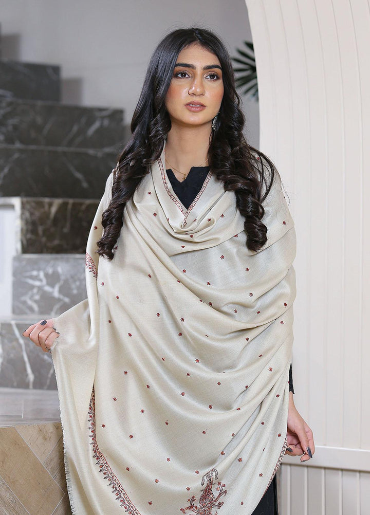 Sanaulla Exclusive Range  Pashmina  KPS 781 D-34 Fawn 1 - Women Shawls