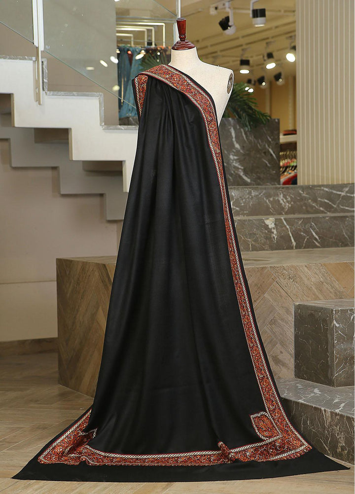 Sanaulla Exclusive Range  Pashmina  Mama D-16 Black - Women Shawls