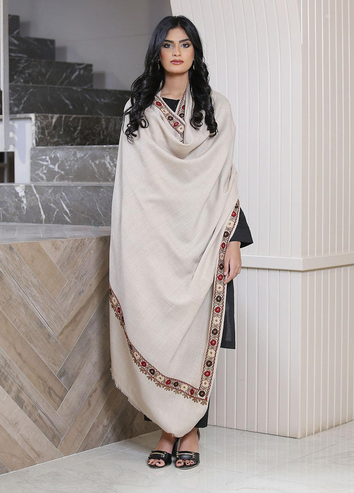 Sanaulla Exclusive Range  Pashmina  KPS 781 D-39 Beige 2 - Women Shawls