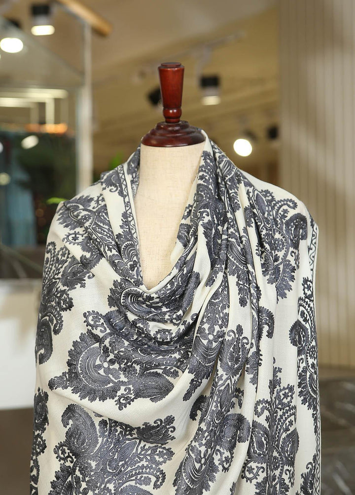 Sanaulla Exclusive Range  Pashmina  D-26 Off white - Women Shawls