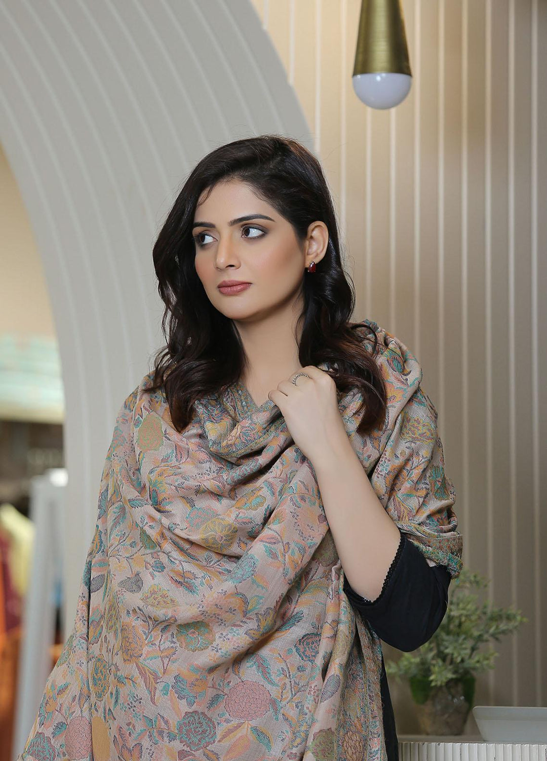 Sanaulla Exclusive Range  Pashmina  KPS 781 D-12 Multi 8 - Women Shawls