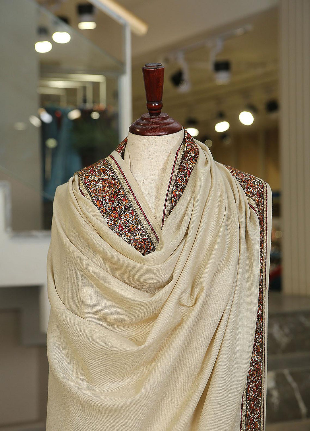 Sanaulla Exclusive Range  Pashmina  Mama D-16 Fawn - Women Shawls