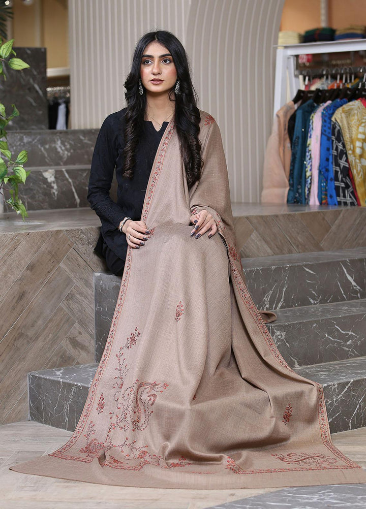 Sanaulla Exclusive Range  Pashmina  KPS 781 D-40 L Brown - Women Shawls