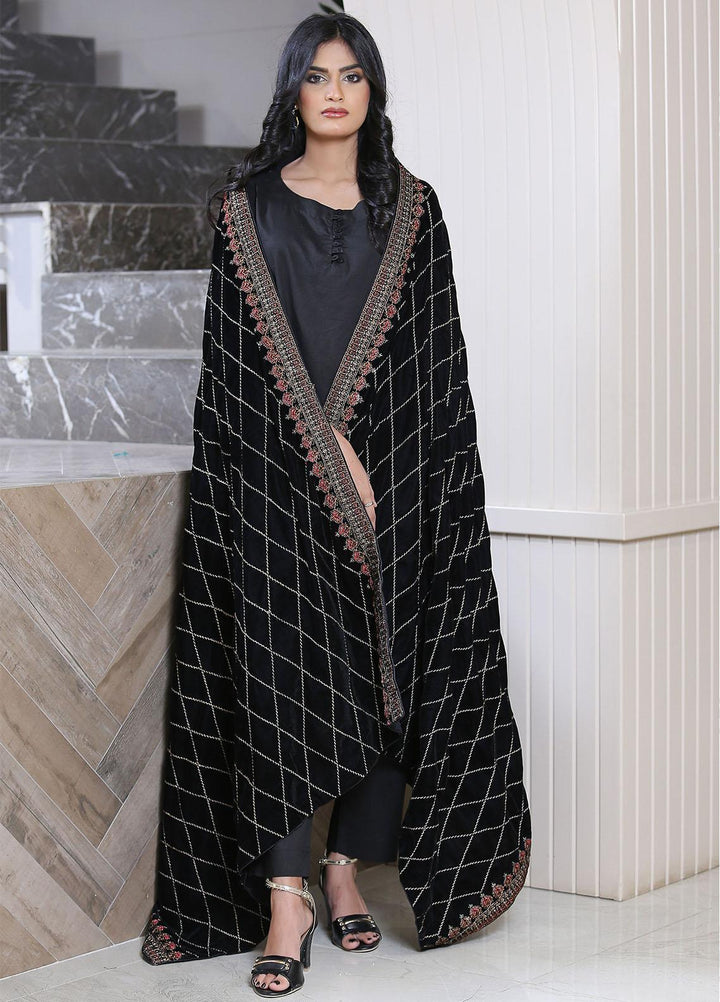 Sanaulla Exclusive Range  Pashmina  KPS 781 D-41 Black - Women Shawls