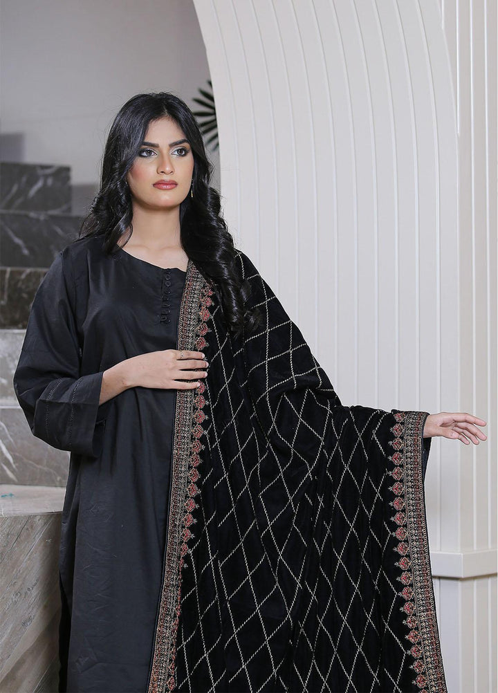Sanaulla Exclusive Range  Pashmina  KPS 781 D-41 Black - Women Shawls