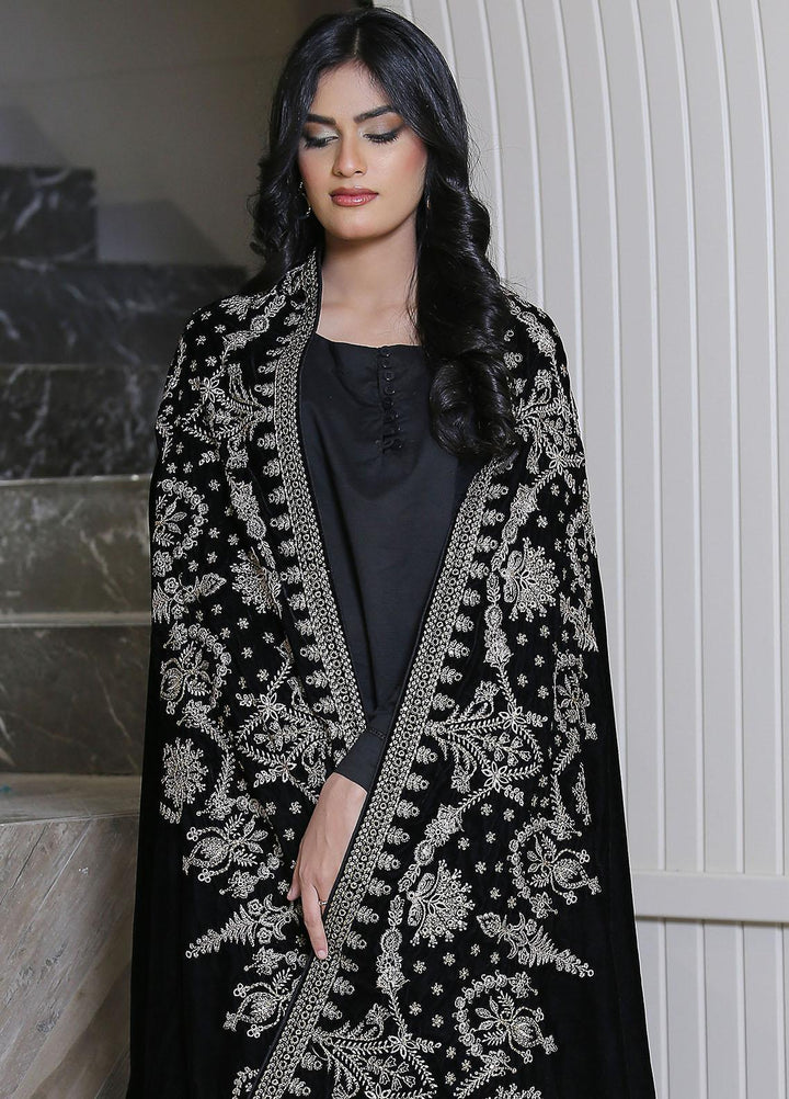 Sanaulla Exclusive Range  Pashmina  KPS 781 D-46 Black 1 - Women Shawls