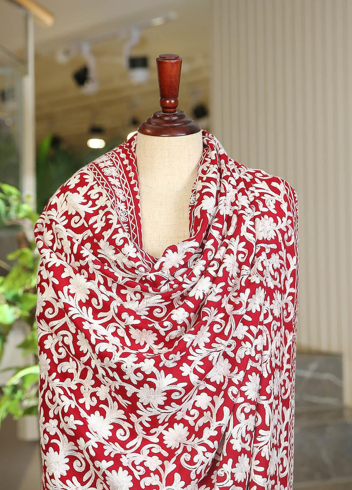 Sanaulla Exclusive Range  Pashmina  D-26 Red - Women Shawls