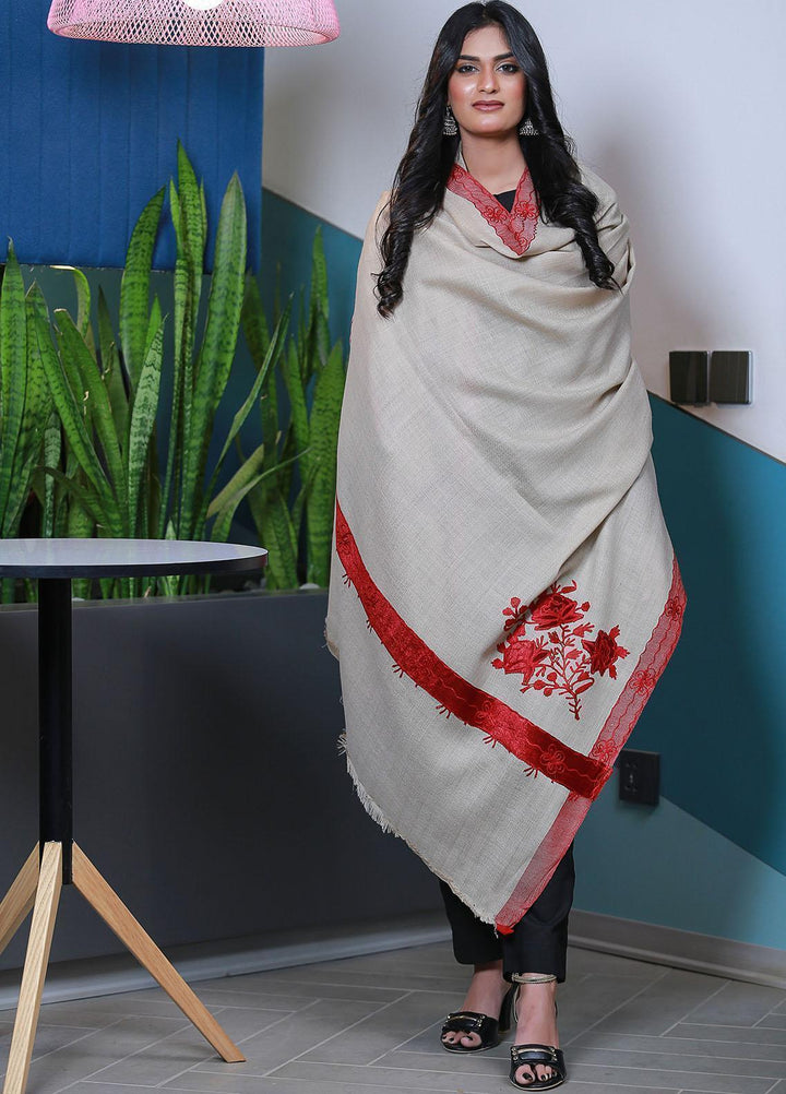 Sanaulla Exclusive Range  Pashmina  KPS 781 D-49 Fawn - Women Shawls