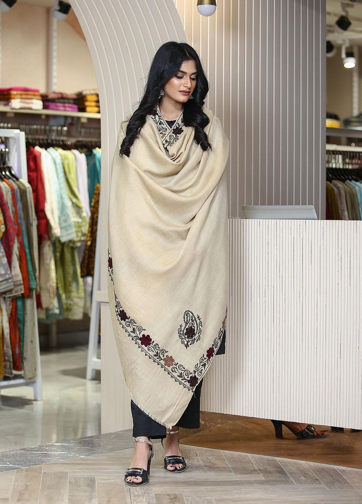 Sanaulla Exclusive Range  Pashmina  KPS 781 D-55 Fawn - Women Shawls