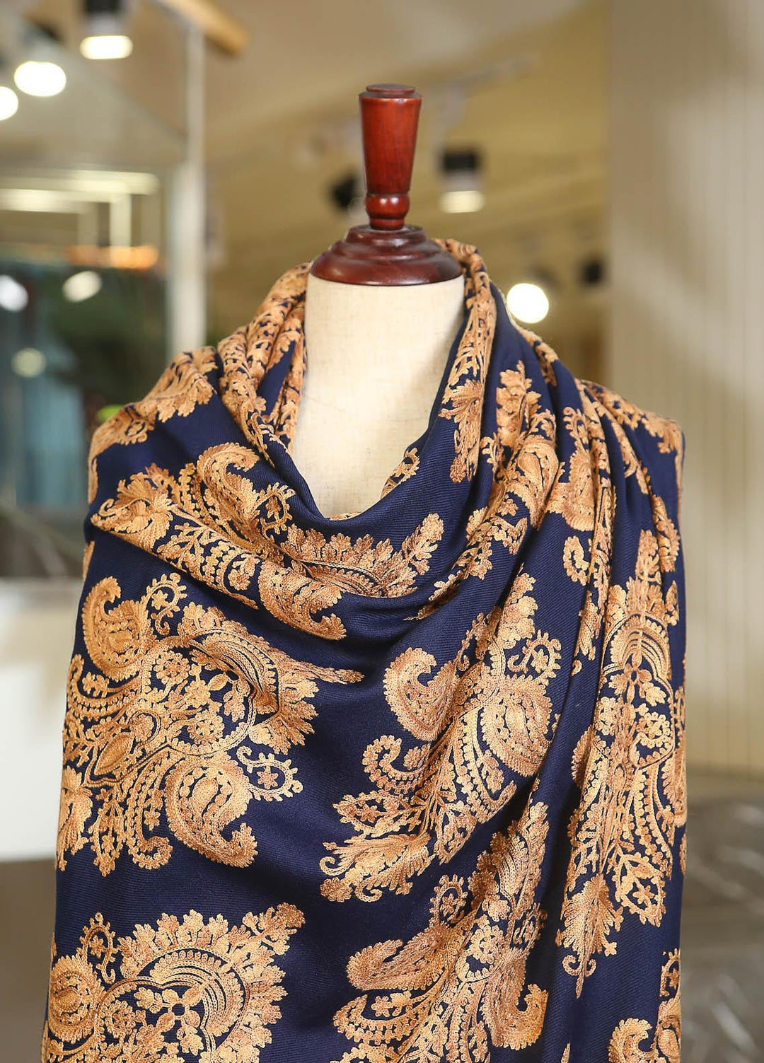 Sanaulla Exclusive Range  Pashmina  D-26 N Blue - Women Shawls