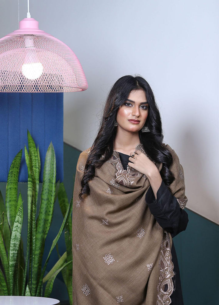 Sanaulla Exclusive Range  Pashmina  Mama D-24 D Brown - Women Shawls