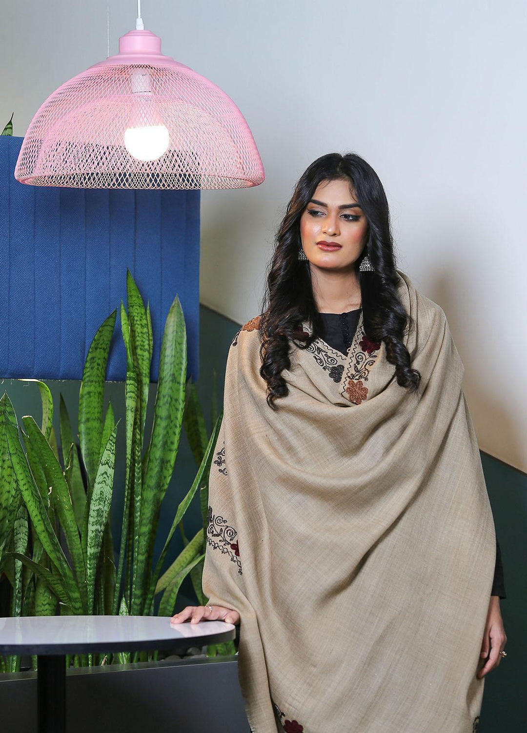 Sanaulla Exclusive Range  Pashmina  KPS 781 D-55 L Brown 5 - Women Shawls