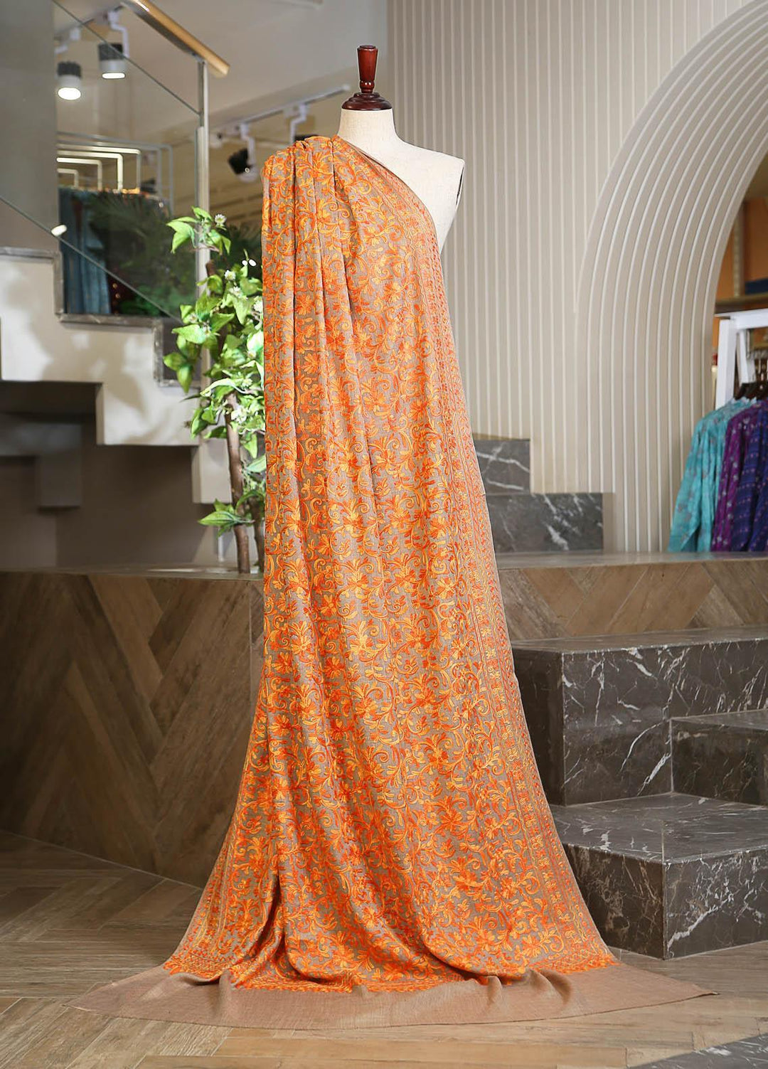 Sanaulla Exclusive Range  Pashmina  D-26 L Brown - Women Shawls