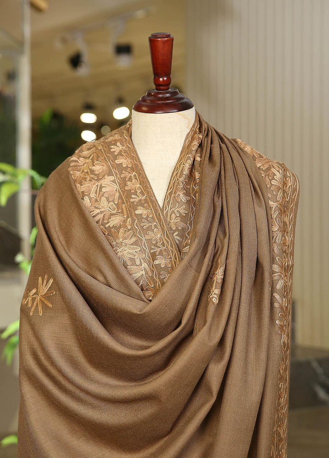 Sanaulla Exclusive Range  Pashmina  KPS 781 D-01 D Brown 3 - Women Shawls