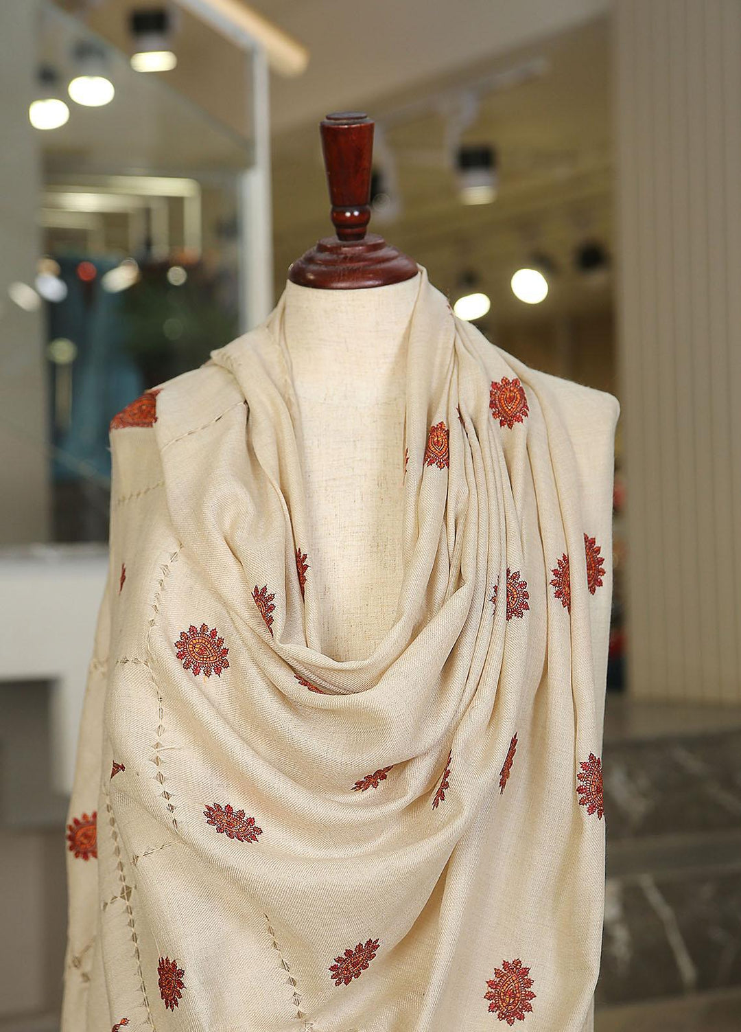 Sanaulla Exclusive Range  Pashmina  KPS 781 D-36 Fawn - Women Shawls