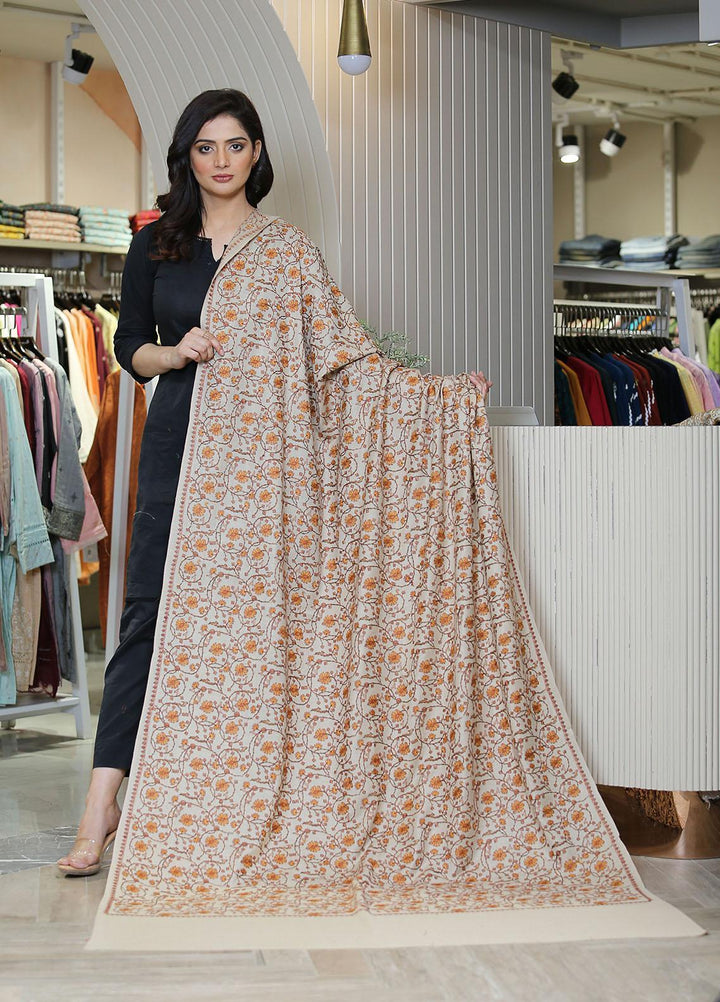 Sanaulla Exclusive Range  Pashmina  KPS 781 D-18 Beige - Women Shawls