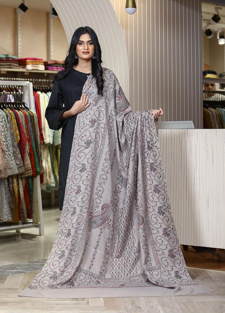 Sanaulla Exclusive Range  Pashmina  Mama D-31 Grey - Women Shawls