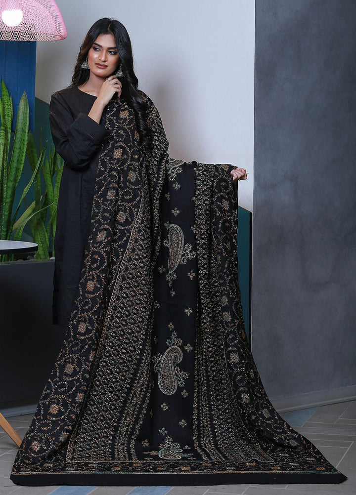 Sanaulla Exclusive Range  Pashmina  Mama D-31 Black - Women Shawls