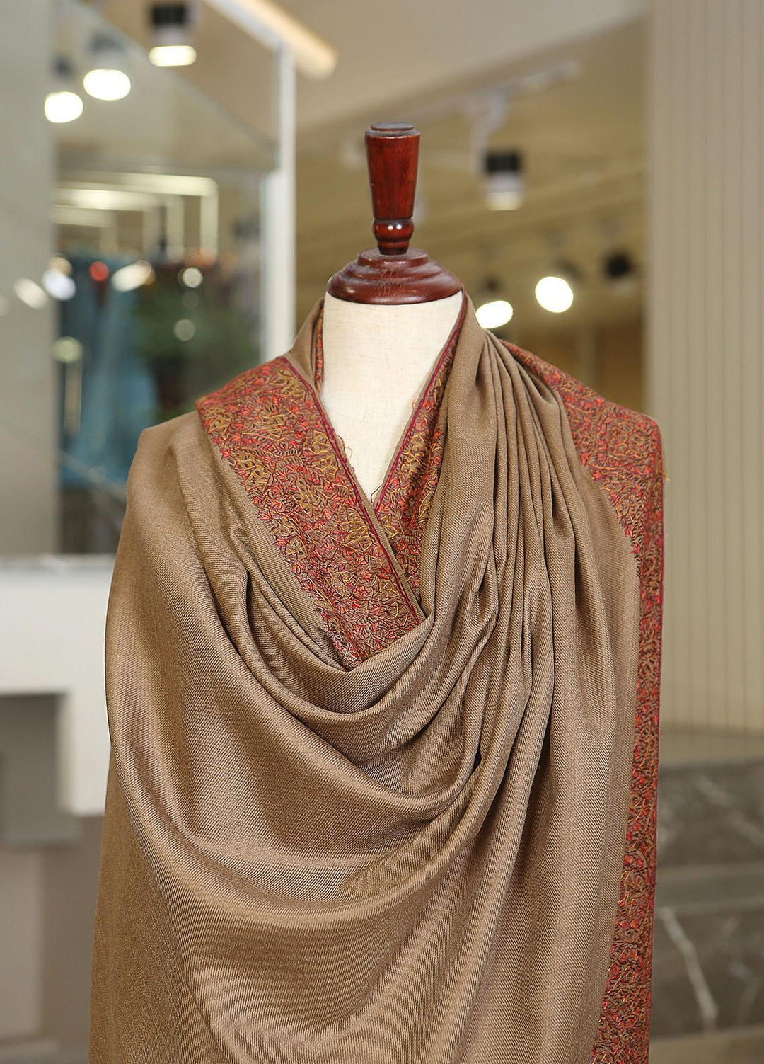 Sanaulla Exclusive Range  Pashmina  KPS 781 D-38 D Brown - Women Shawls