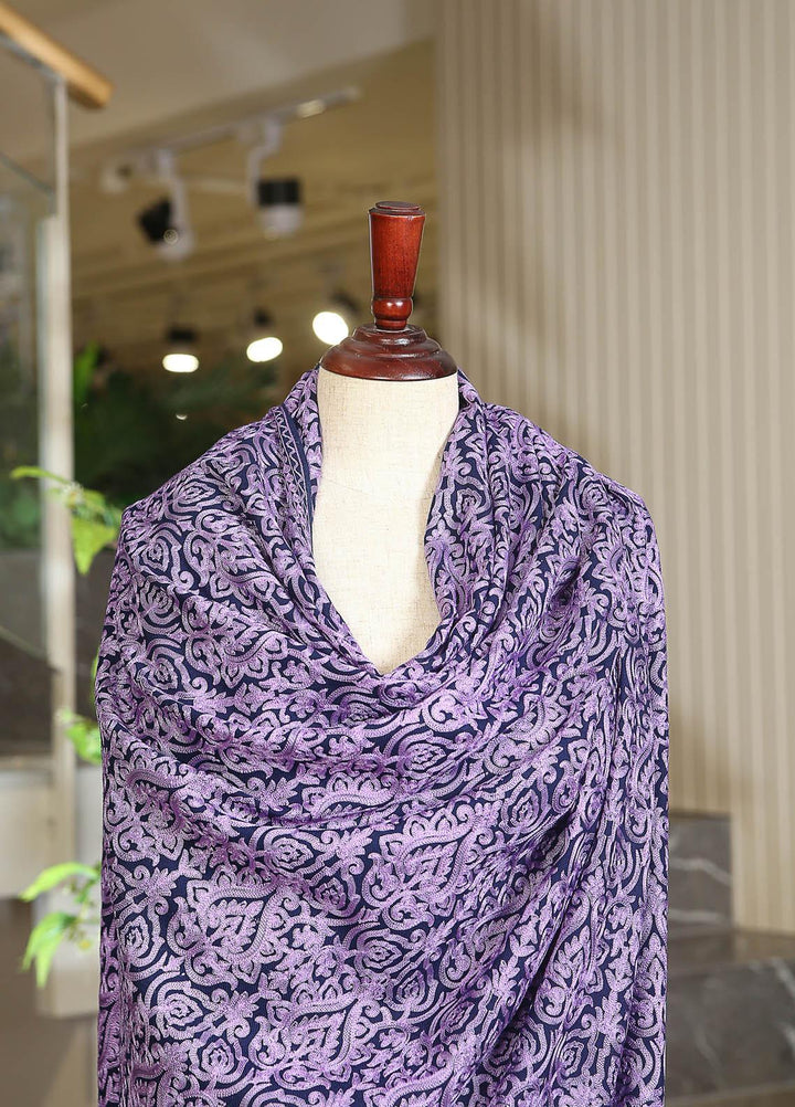 Sanaulla Exclusive Range  Pashmina  D-27 N Blue - Women Shawls