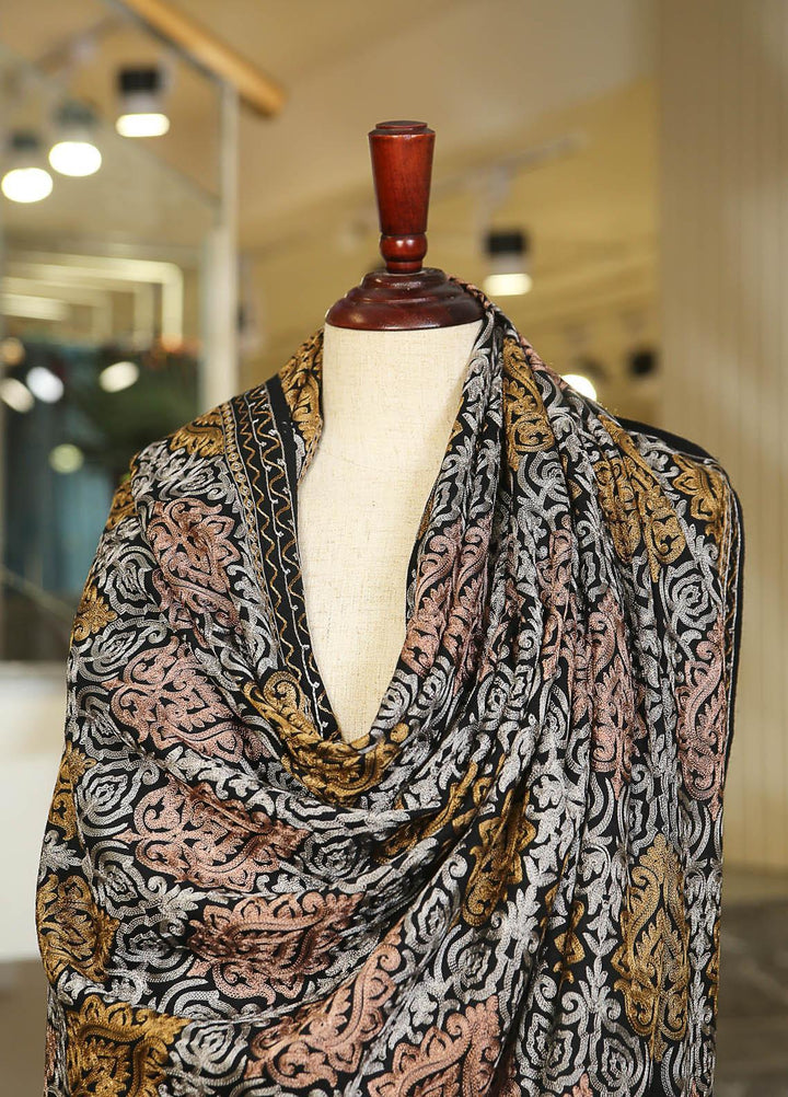 Sanaulla Exclusive Range  Pashmina  D-27 Black - Women Shawls