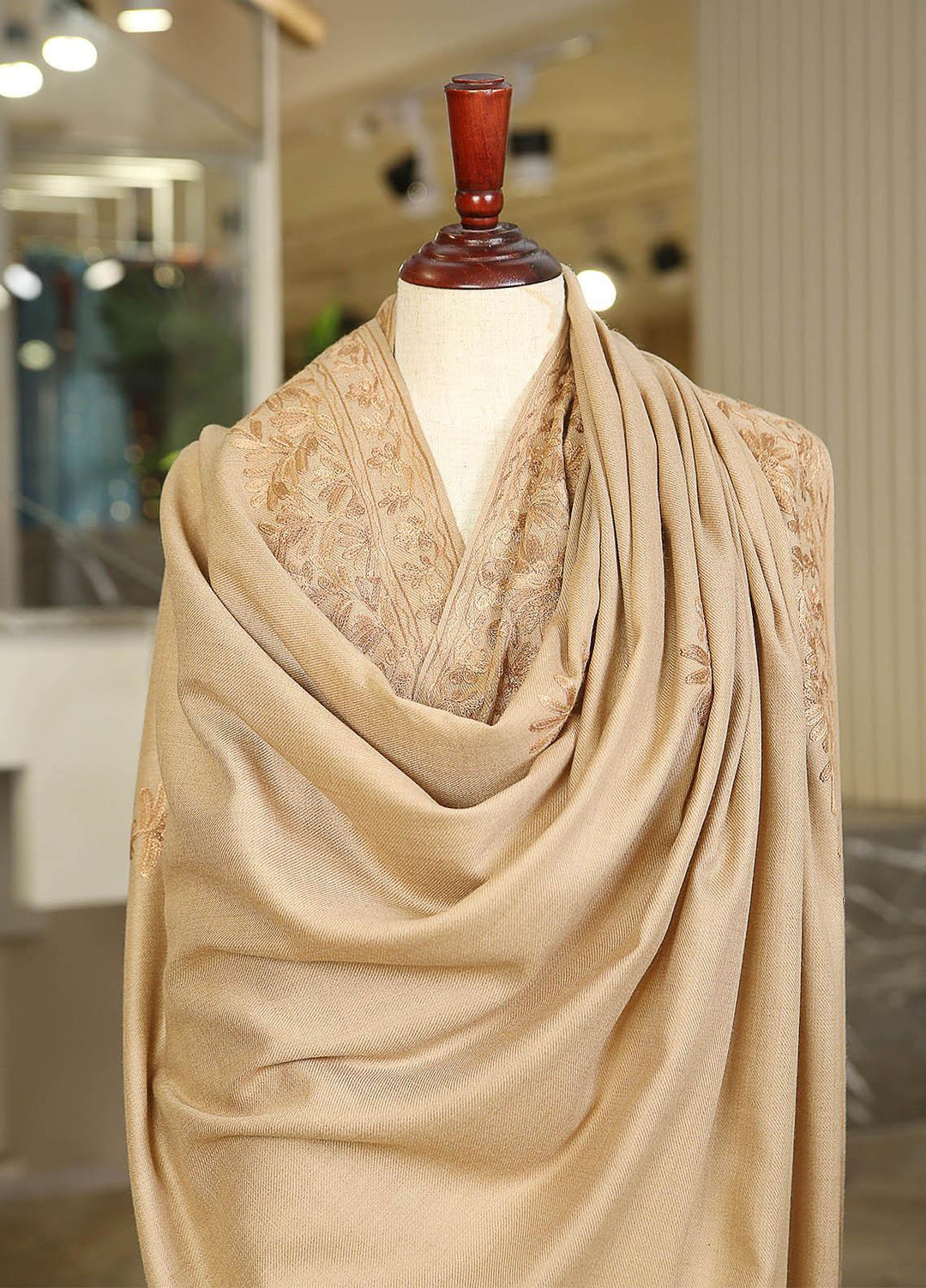 Sanaulla Exclusive Range  Pashmina  KPS 781 D-01 L Brown - Women Shawls