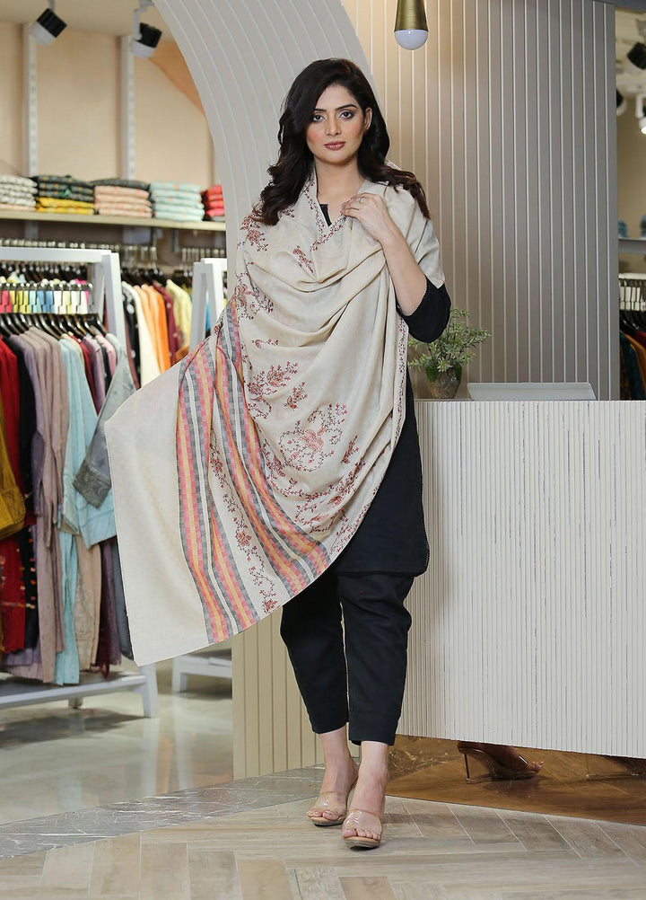 Sanaulla Exclusive Range  Pashmina  KPS 781 D-21 Beige - Women Shawls