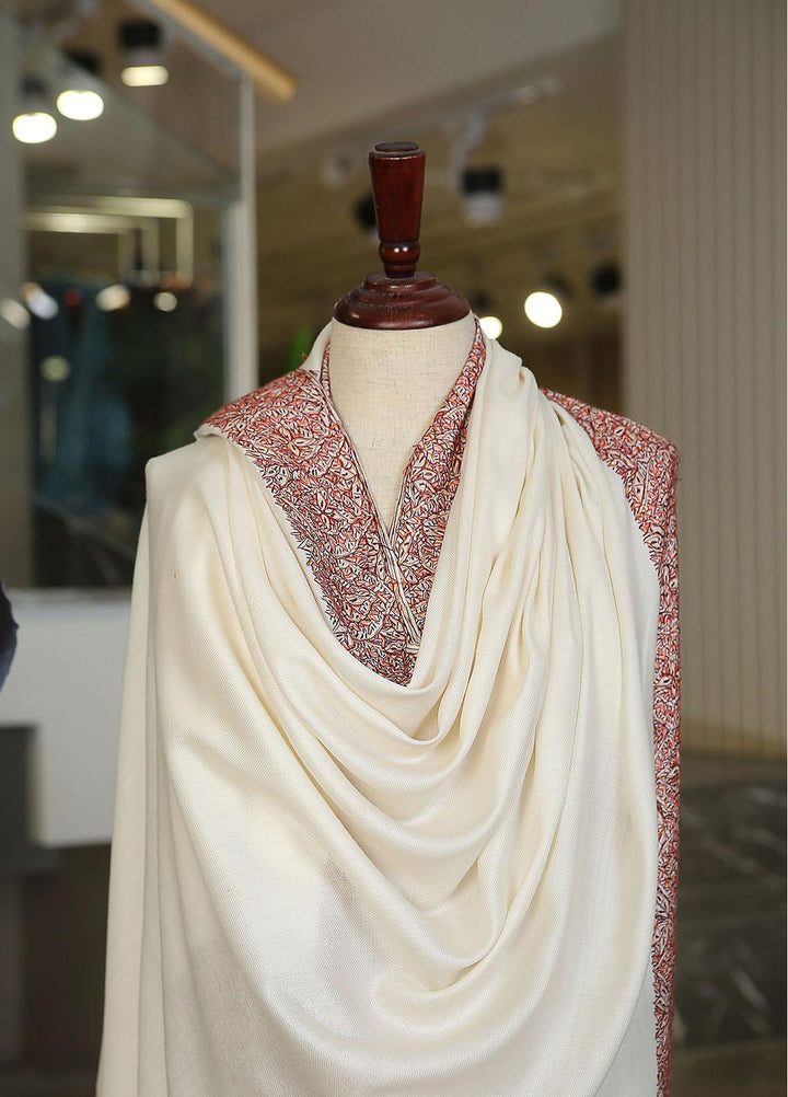 Sanaulla Exclusive Range  Pashmina  KPS 781 D-38 Off White - Women Shawls