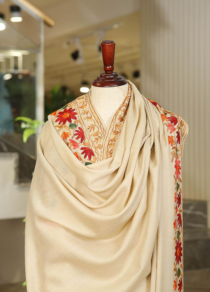Sanaulla Exclusive Range  Pashmina  KPS 781 D-01 Beige 1 - Women Shawls