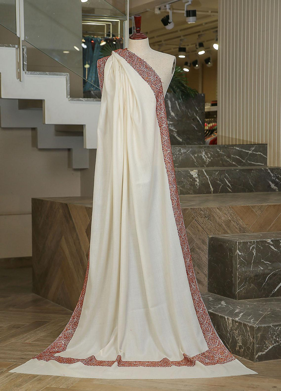 Sanaulla Exclusive Range  Pashmina  KPS 781 D-38 Off White 1 - Women Shawls