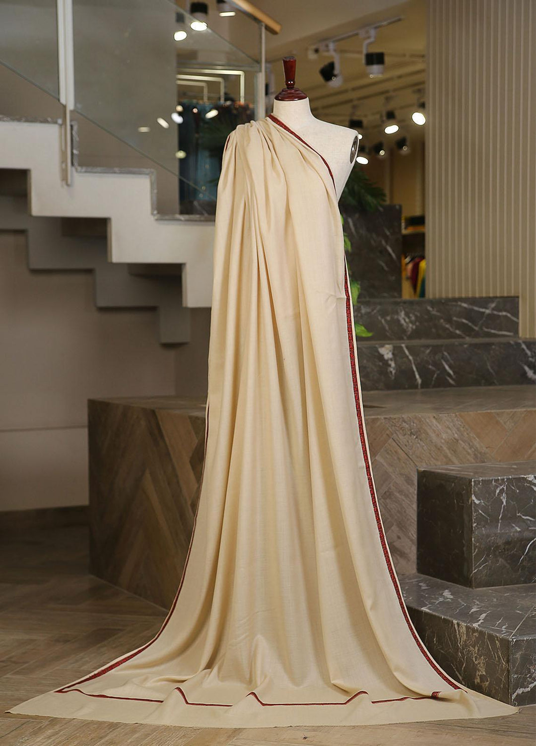 Sanaulla Exclusive Range  Pashmina  Mama D-37 Fawn 01 - Women Shawls