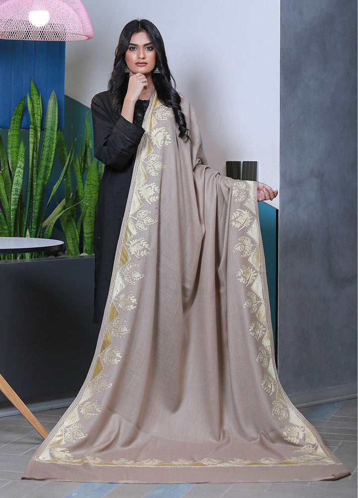 Sanaulla Exclusive Range  Pashmina  Mama D-40 Brown 04 - Women Shawls
