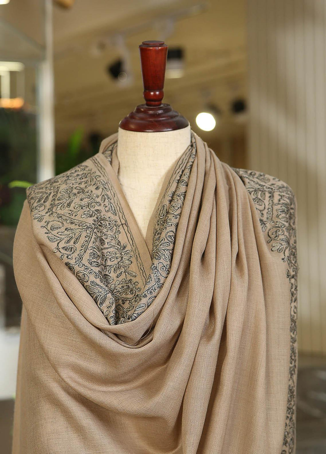 Sanaulla Exclusive Range  Pashmina  D-34 Grey 01 - Women Shawls