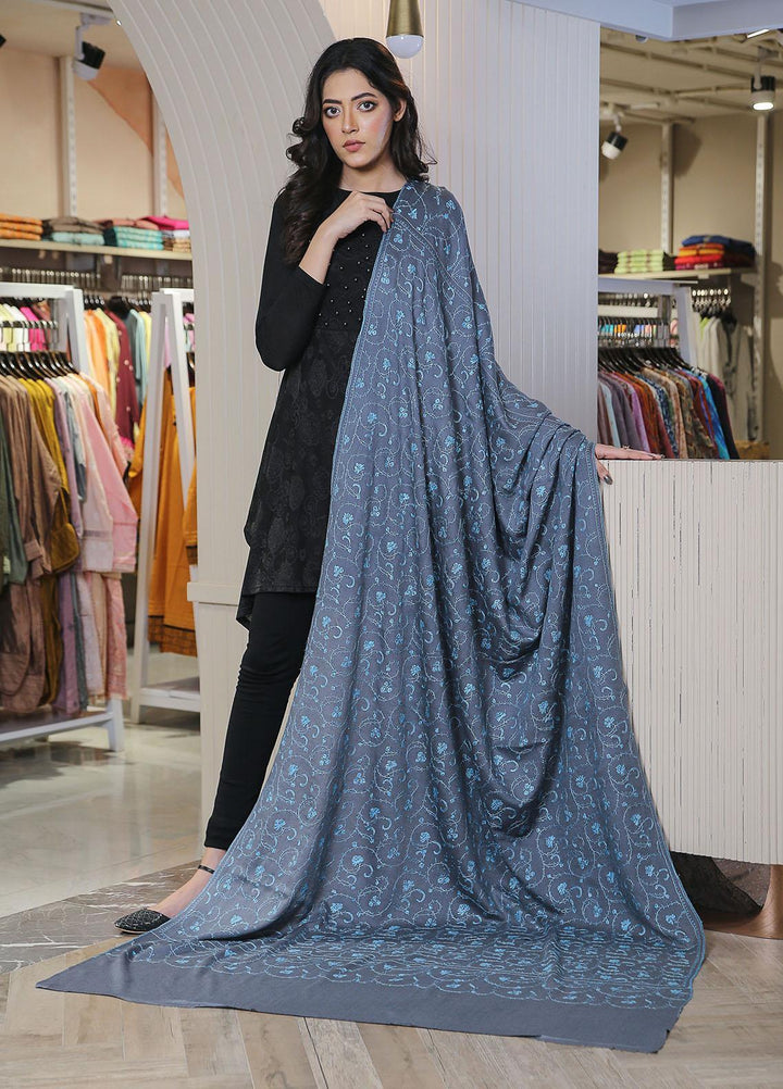 Sanaulla Exclusive Range  Pashmina  Mama D-20 Grey - Women Shawls