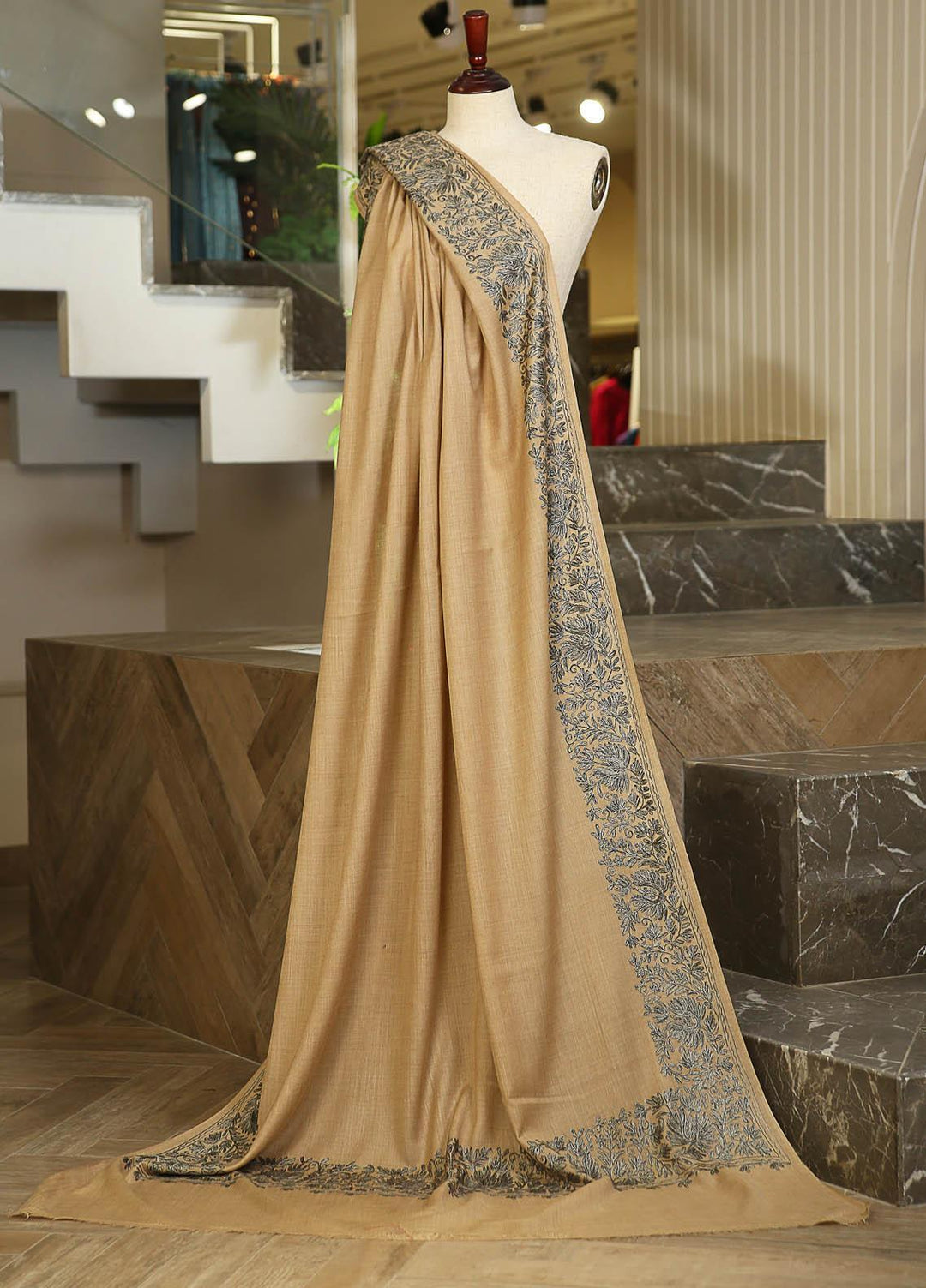 Sanaulla Exclusive Range  Pashmina  D-34 L Brown 03 - Women Shawls