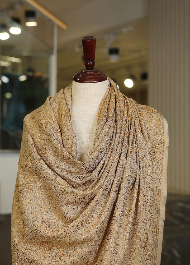 Sanaulla Exclusive Range  Pashmina  KPS 781 D-54 Fawn 1 - Women Shawls