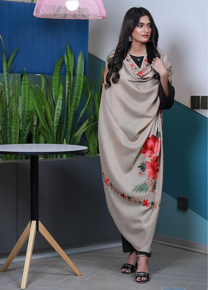 Sanaulla Exclusive Range  Pashmina  Mama D-41 L Brown 05 - Women Shawls