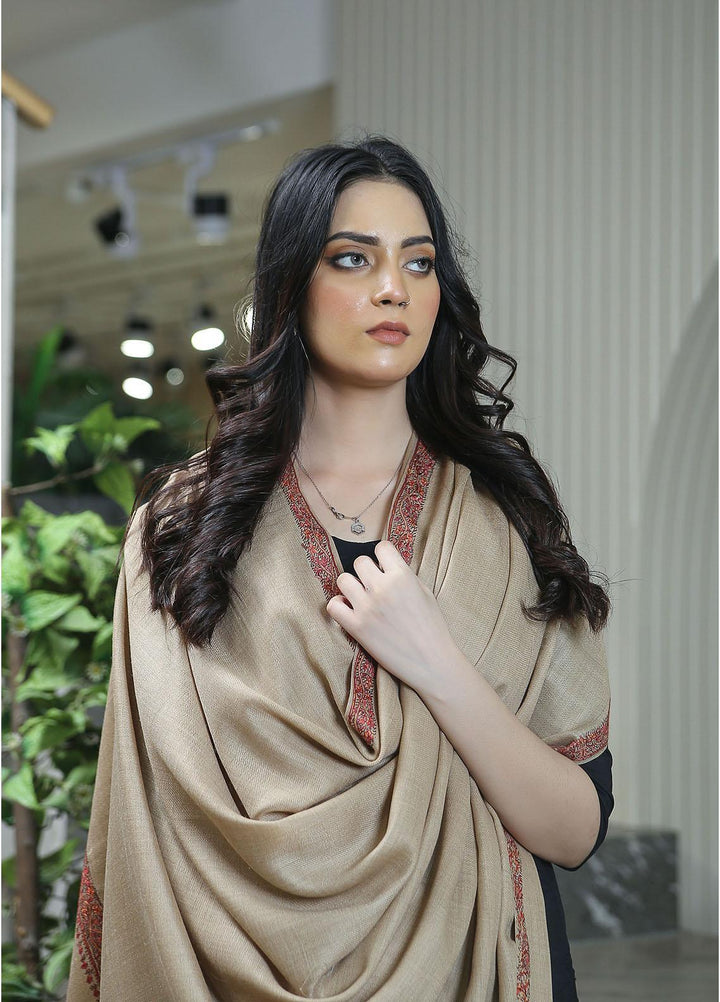 Sanaulla Exclusive Range  Pashmina  Mama D-44 L Brown 05 - Women Shawls
