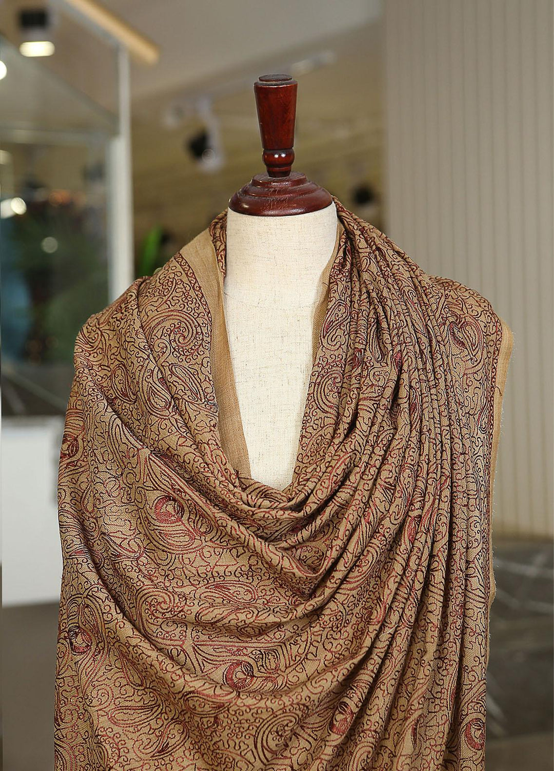 Sanaulla Exclusive Range  Pashmina  KPS 781 D-54 Brown - Women Shawls